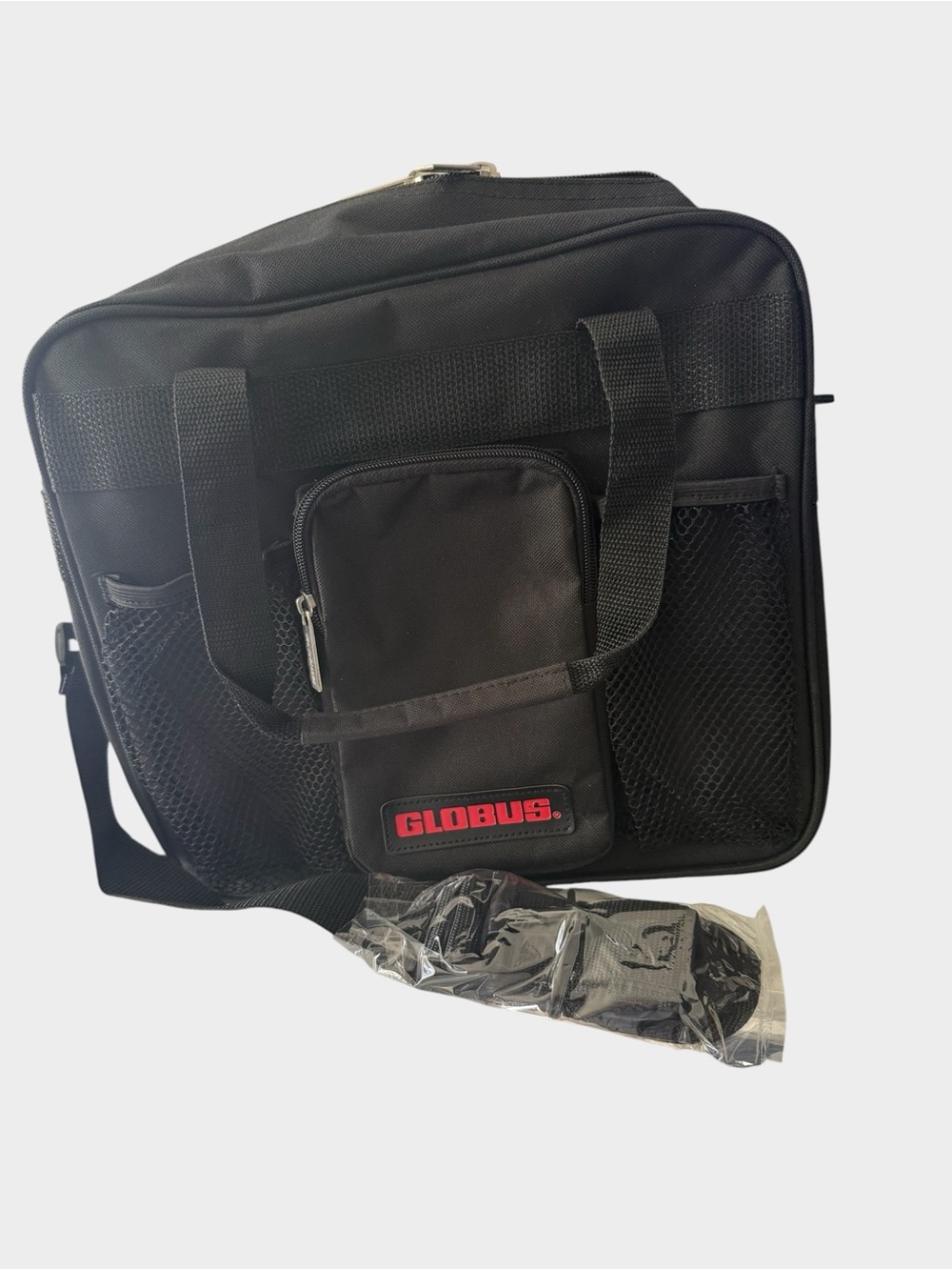Globus Black Messenger Bag with Front Pocket and storage space  shoulder  strap